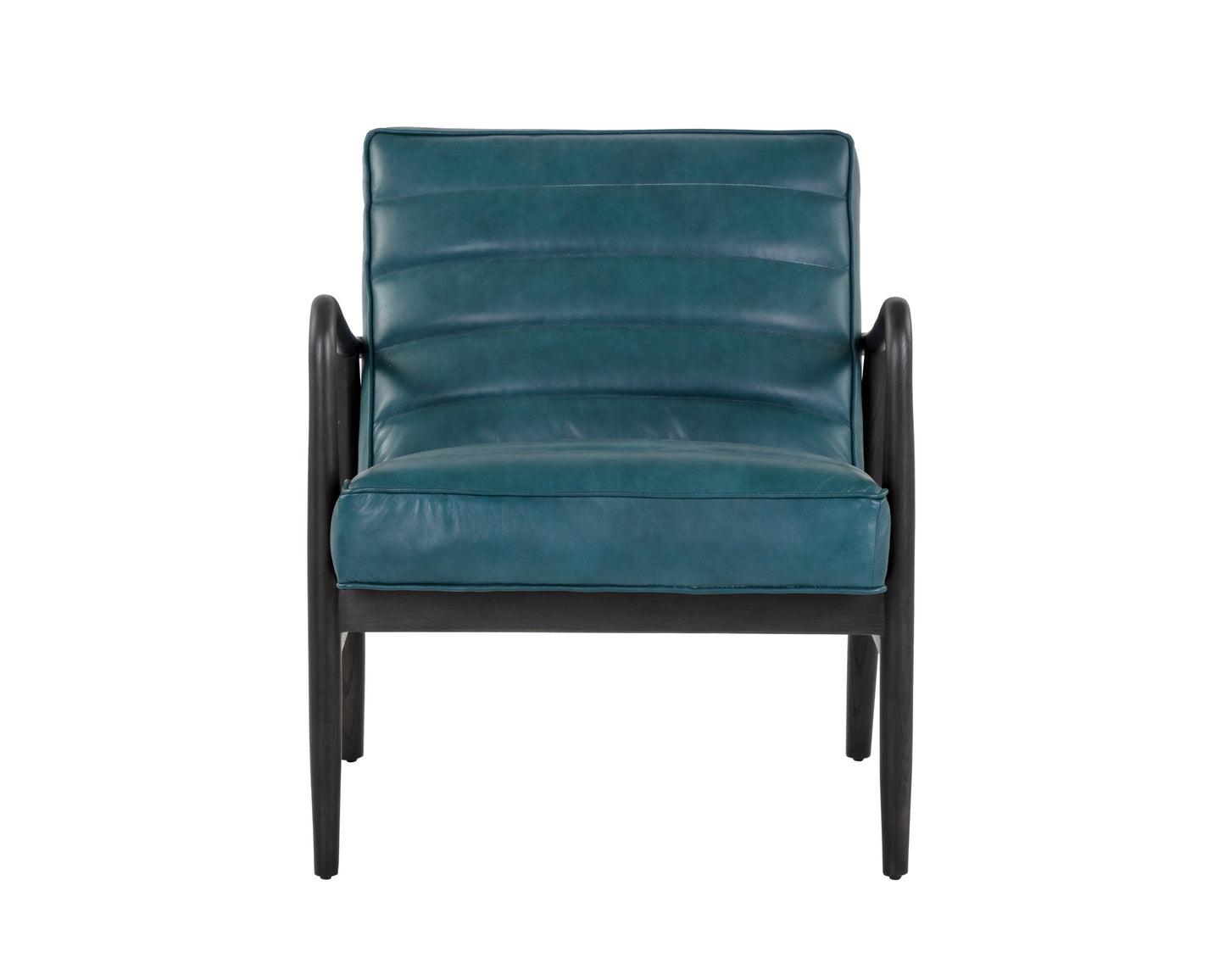 NAHLA LYRIC LOUNGE CHAIR - VINTAGE PEACOCK LEATHER