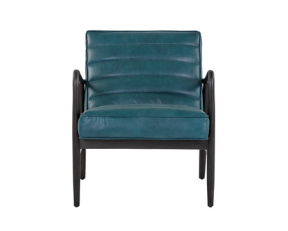 NAHLA LYRIC LOUNGE CHAIR - VINTAGE PEACOCK LEATHER