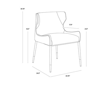 NAHLA GIANNI DINING CHAIR - DILLON STRATUS / DILLON BLACK