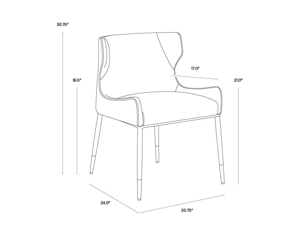 NAHLA GIANNI DINING CHAIR - DILLON STRATUS / DILLON BLACK