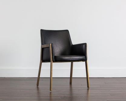 NAHLA BERNADETTE DINING ARMCHAIR - BRAVO BLACK