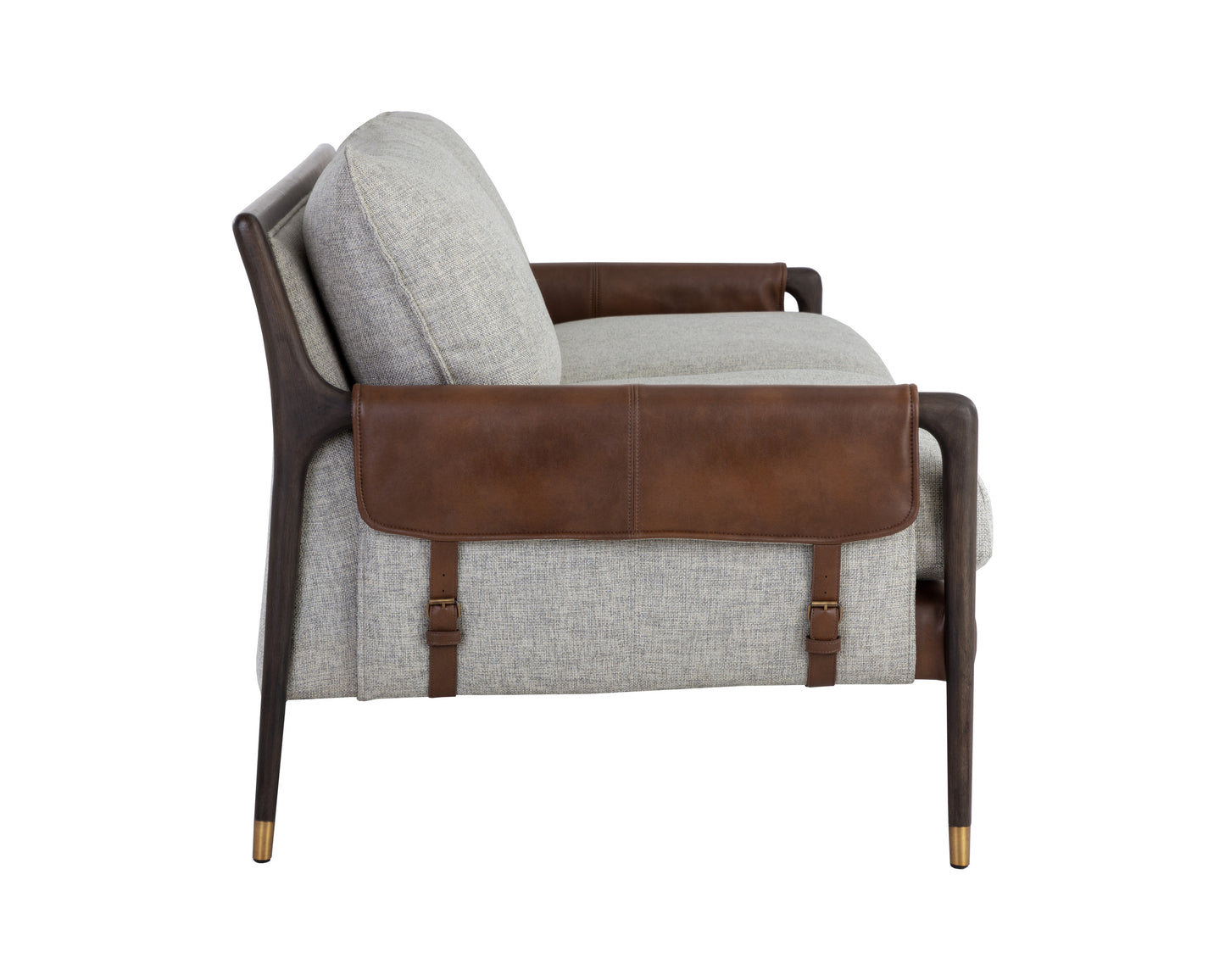 NAHLA MAUTI SOFA - BROWN - VAULT FOG / BRAVO COGNAC