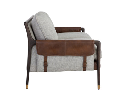 NAHLA MAUTI SOFA - BROWN - VAULT FOG / BRAVO COGNAC