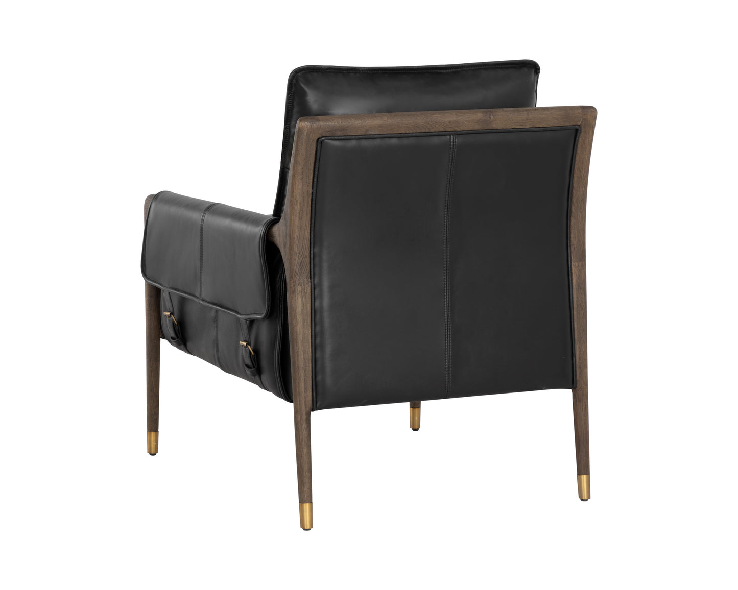 NAHLA MAUTI ARMCHAIR - DISTRESSED BROWN - CORTINA BLACK LEATHER