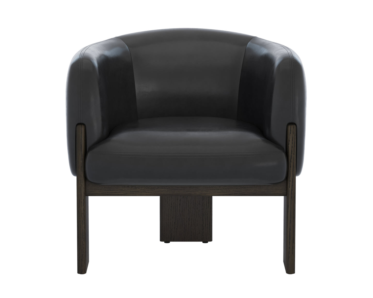 NAHLA TRINE LOUNGE CHAIR - DARK BROWN - VINTAGE BLACK NIGHT LEATHER