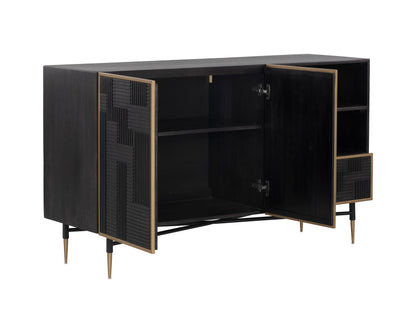 NAHLA MARKWOOD SIDEBOARD - BRASS - DARK BROWN