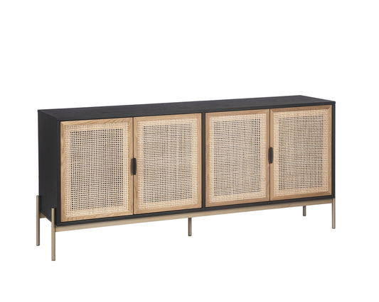 NAHLA AVIDA SIDEBOARD - LARGE - GOLD - BLACK/NATURAL