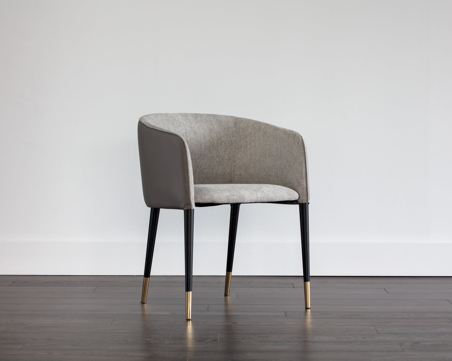 NAHLA ASHER DINING ARMCHAIR - FLINT GREY / NAPA TAUPE