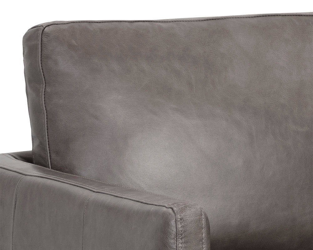 NAHLA PORTMAN SWIVEL LOUNGE CHAIR - MARSEILLE CONCRETE LEATHER