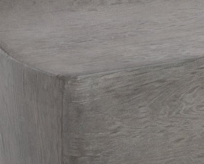 NAHLA LEDGER BENCH - ASH GREY WOOD LOOK