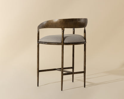 NAHLA ZANATTA COUNTER STOOL - ZENITH TAUPE GREY