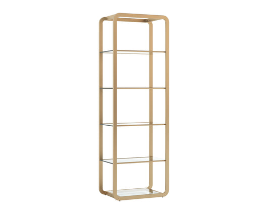 NAHLA AMBRETTA BOOKCASE - SMALL - GOLD / CLEAR