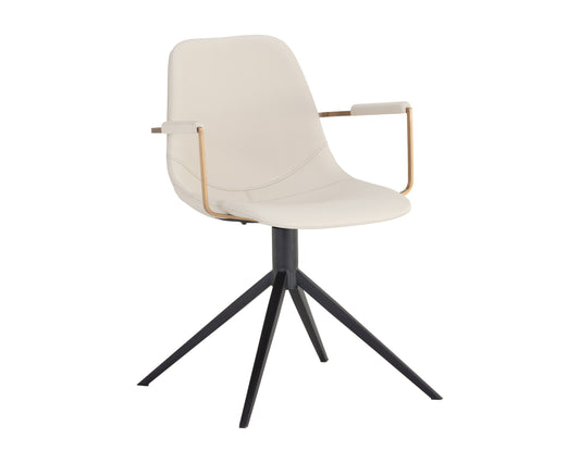 NAHLA CASSIUS SWIVEL DINING ARMCHAIR - DILLON CREAM