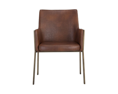 NAHLA BERNADETTE DINING ARMCHAIR - BRAVO COGNAC