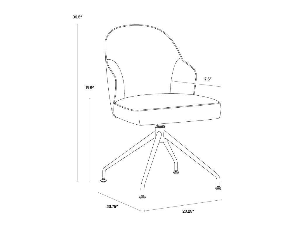 NAHLA BRETTA SWIVEL DINING CHAIR - MOTO STUCCO