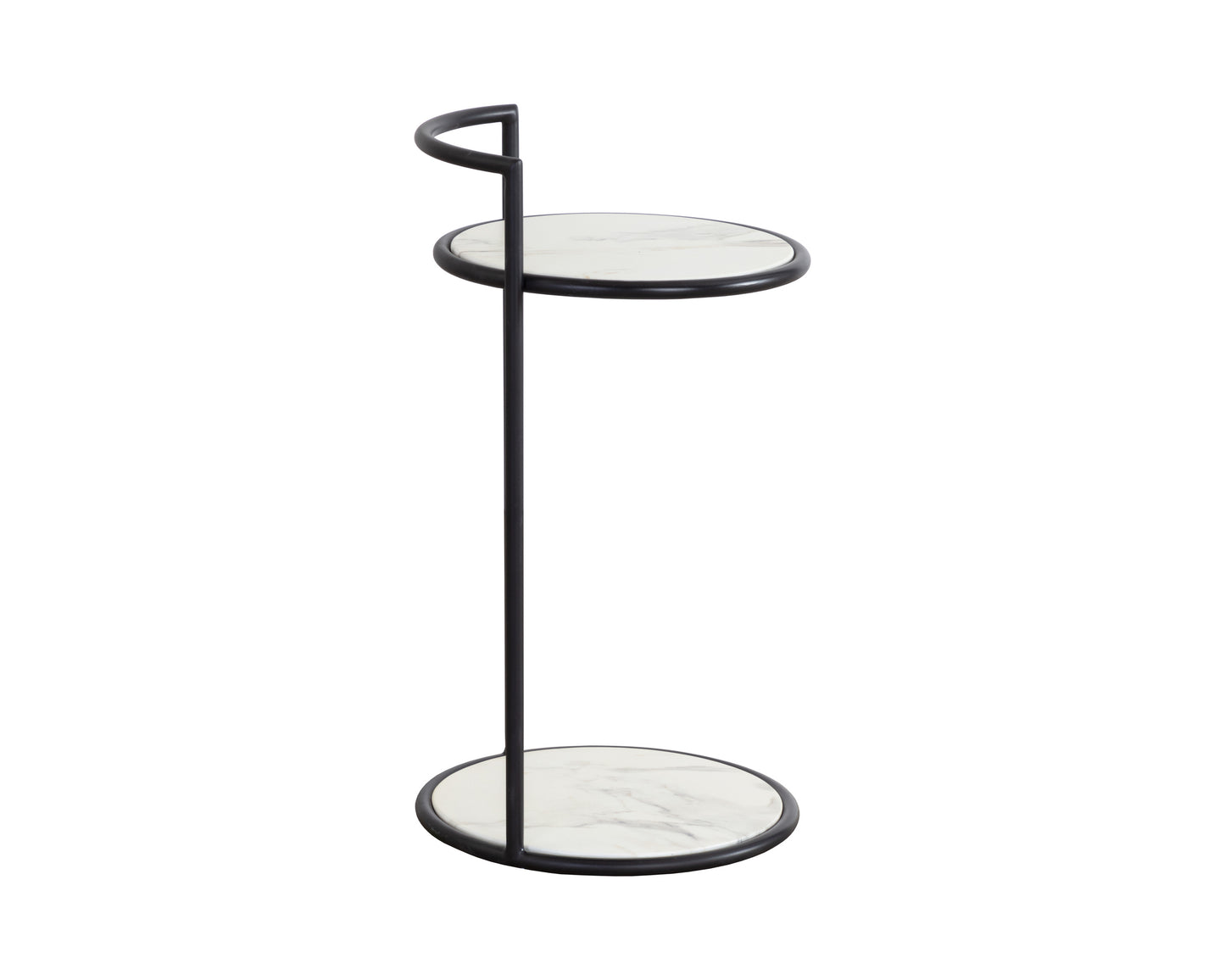 NAHLA PARGA END TABLE - BLACK - MARBLE LOOK