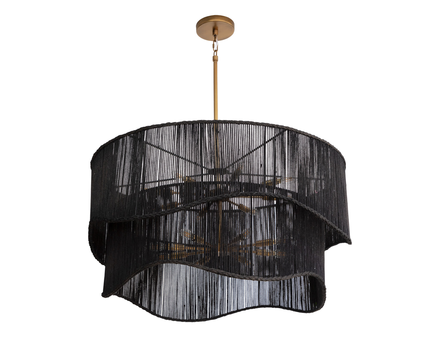 NAHLA RHINE CHANDELIER - BLACK JUTE