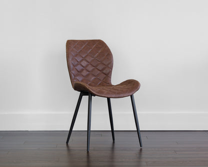 NAHLA LYLA DINING CHAIR - BLACK - ANTIQUE BROWN