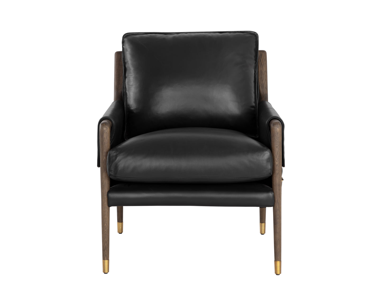 NAHLA MAUTI ARMCHAIR - DISTRESSED BROWN - CORTINA BLACK LEATHER