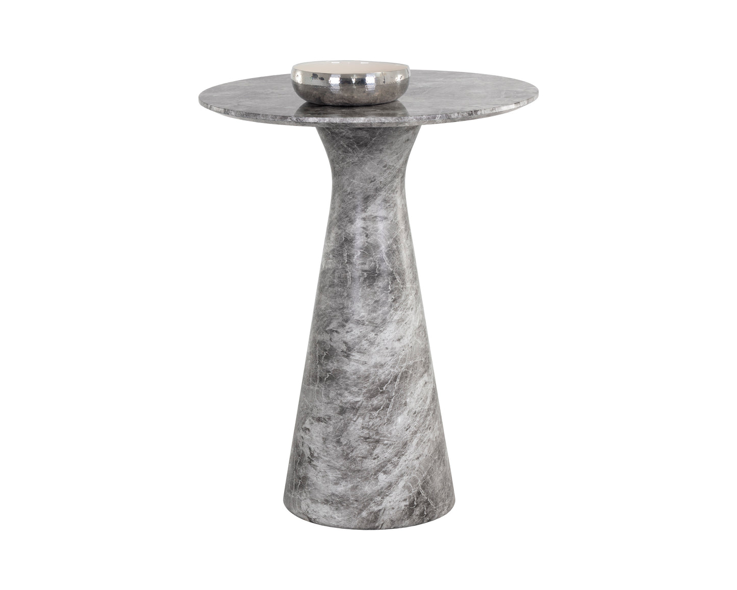 NAHLA SHELBURNE BAR TABLE - MARBLE LOOK - GREY