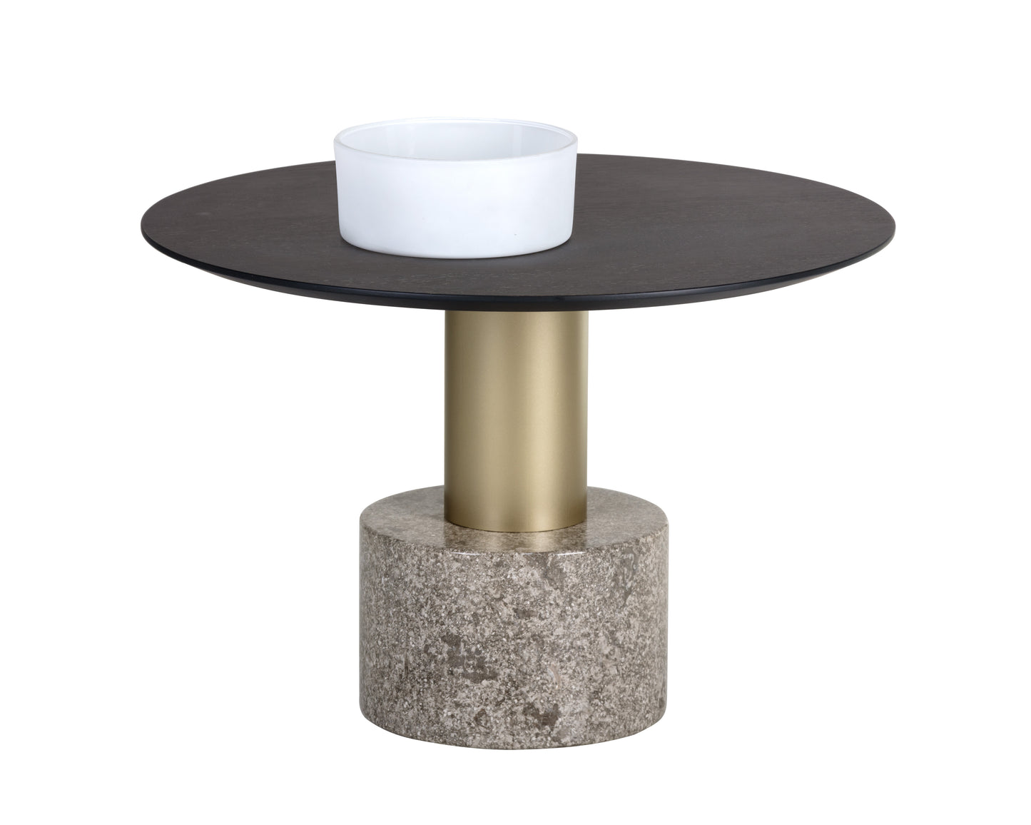 NAHLA MONACO COFFEE TABLE - GOLD - GREY MARBLE / CHARCOAL GREY