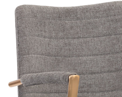 NAHLA ANDRES SWIVEL DINING ARMCHAIR - BELFAST KOALA GREY