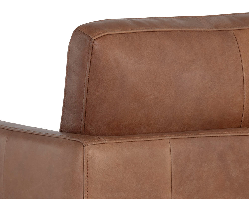 NAHLA PORTMAN SWIVEL LOUNGE CHAIR - MARSEILLE CAMEL LEATHER