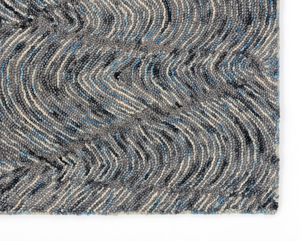 NAHLA CORFU HAND-TUFTED RUG - BLUE / CHARCOAL  - 5' X 8'