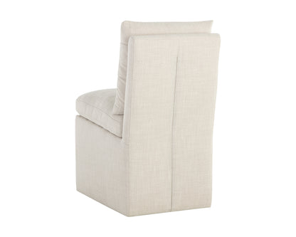 NAHLA GLENROSE WHEELED DINING CHAIR - EFFIE LINEN