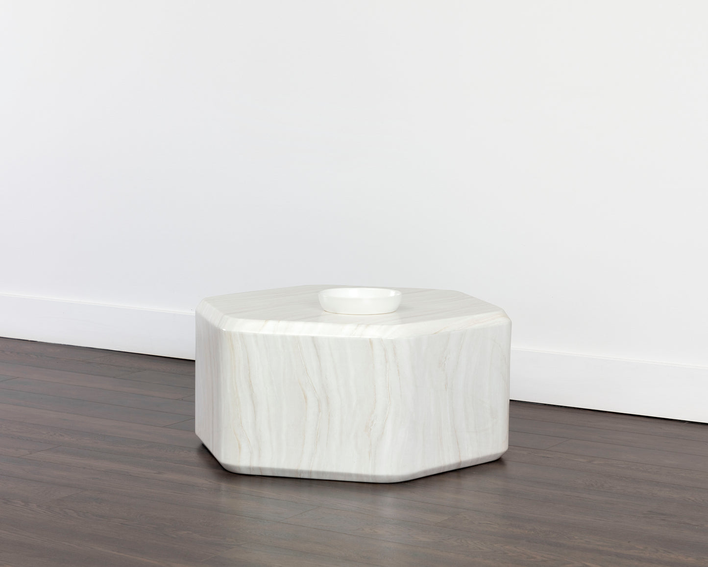 NAHLA SPEZZA COFFEE TABLE - MARBLE LOOK - CREAM