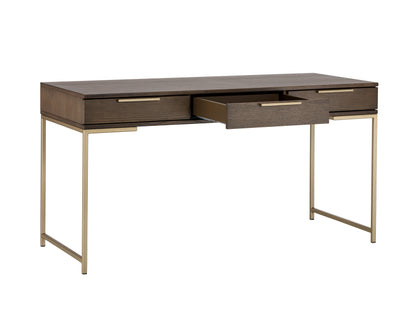 NAHLA REBEL DESK - GOLD - RAW UMBER