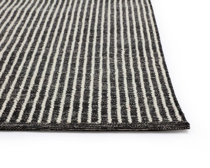 NAHLA SERENE HAND-WOVEN RUG - BLACK / WHITE - 5' X 8'