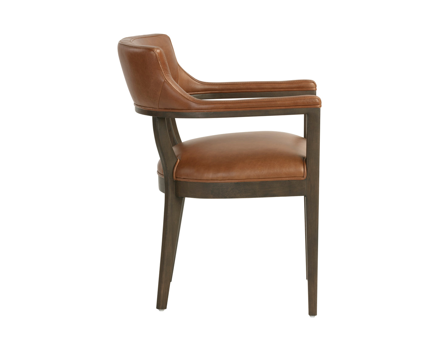 NAHLA BRYLEA DINING ARMCHAIR - BROWN - SHALIMAR TOBACCO LEATHER