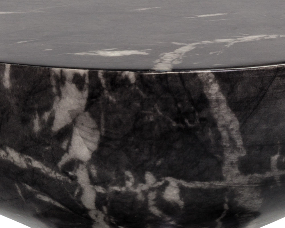 NAHLA GOYA END TABLE - MARBLE LOOK - BLACK