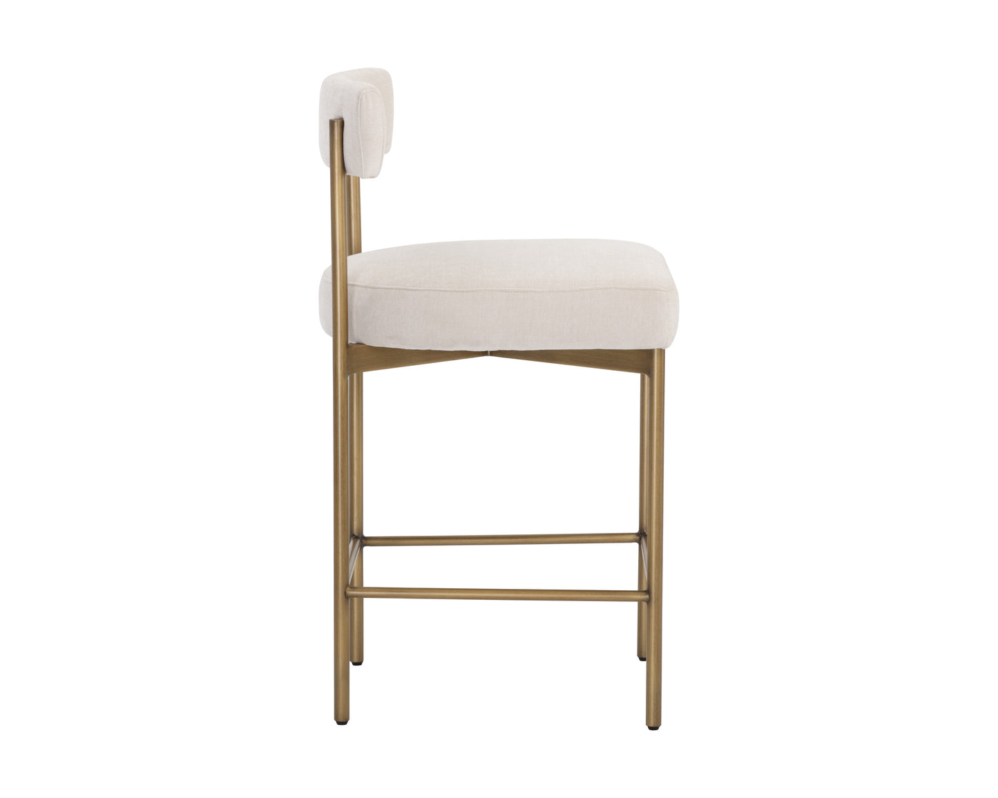 NAHLA SENECA COUNTER STOOL - ANTIQUE BRASS - DANNY IVORY