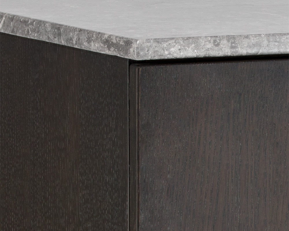 NAHLA REBEL SIDEBOARD - SMALL - GOLD - GREY MARBLE / CHARCOAL GREY