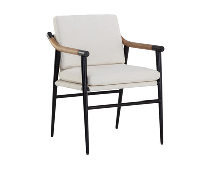 NAHLA MEADOW DINING ARMCHAIR - HEATHER IVORY TWEED