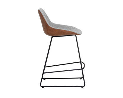 NAHLA MCCOY COUNTER STOOL - NOVEMBER GREY / CINNAMON BROWN