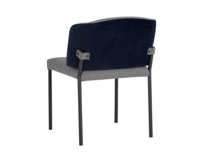 NAHLA PEARCE DINING CHAIR - DARK GREY / ABBINGTON NAVY