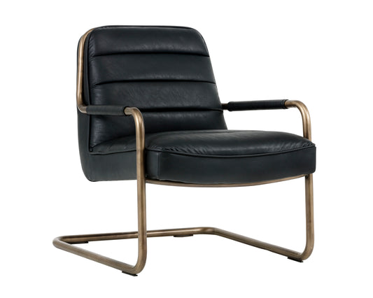 NAHLA LINCOLN LOUNGE CHAIR - VINTAGE BLACK