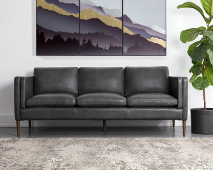 NAHLA RICHMOND SOFA - BRENTWOOD CHARCOAL LEATHER