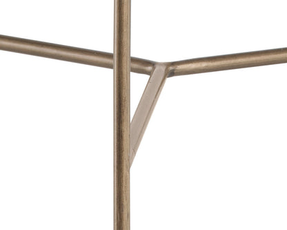 NAHLA REMY END TABLE - ANTIQUE BRASS - WHITE