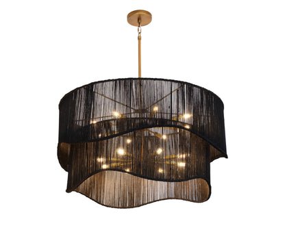 NAHLA RHINE CHANDELIER - BLACK JUTE