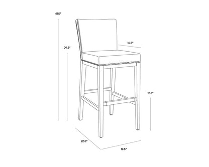 NAHLA VINTAGE BARSTOOL - OVERCAST GREY