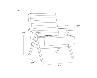 NAHLA PEYTON LOUNGE CHAIR - CANTINA MAGNETITE