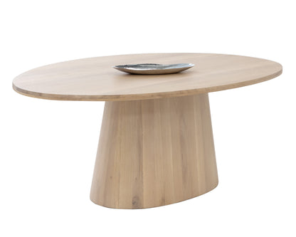 NAHLA ELINA DINING TABLE - OVAL - LIGHT OAK - 84"