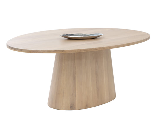 NAHLA ELINA DINING TABLE - OVAL - LIGHT OAK - 84"