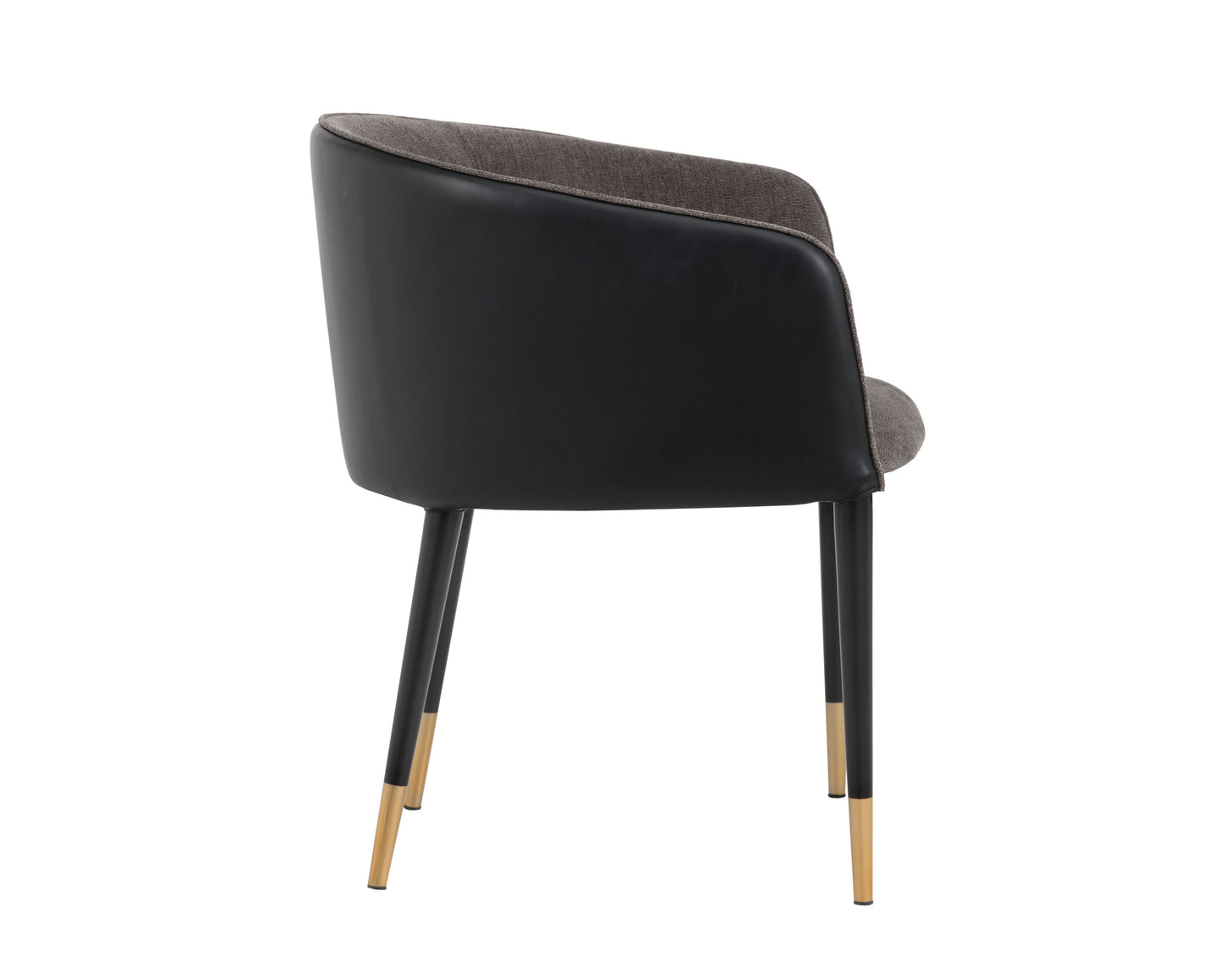 NAHLA ASHER DINING ARMCHAIR - SPARROW GREY / NAPA BLACK