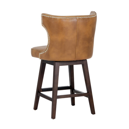 NAHLA NEVILLE SWIVEL COUNTER STOOL - TOBACCO TAN