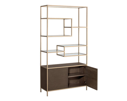 NAHLA STAMOS BOOKCASE - GOLD - RAW UMBER